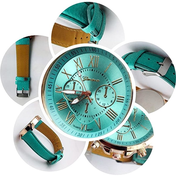 Turquoise Roman Numerals Analog Quartz Watch NWT - Picture 5 of 6